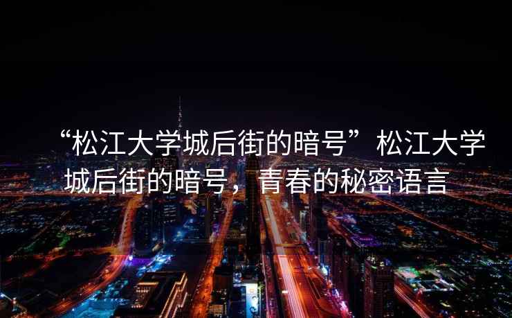 “松江大學(xué)城后街的暗號(hào)”松江大學(xué)城后街的暗號(hào)，青春的秘密語言