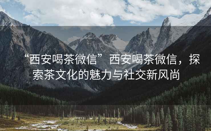 “西安喝茶微信”西安喝茶微信，探索茶文化的魅力與社交新風(fēng)尚