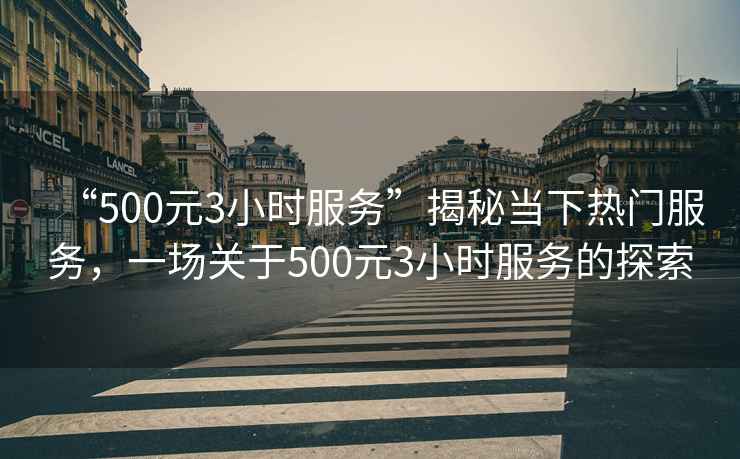 “500元3小時服務(wù)”揭秘當(dāng)下熱門服務(wù)，一場關(guān)于500元3小時服務(wù)的探索