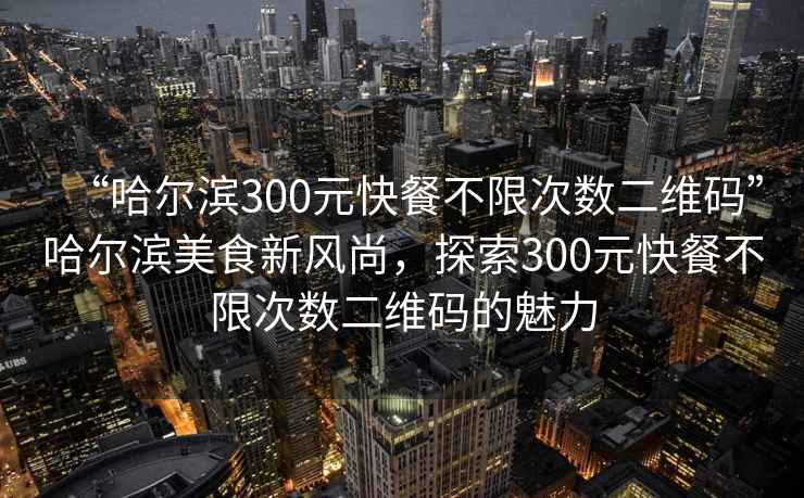 “哈爾濱300元快餐不限次數(shù)二維碼”哈爾濱美食新風尚，探索300元快餐不限次數(shù)二維碼的魅力