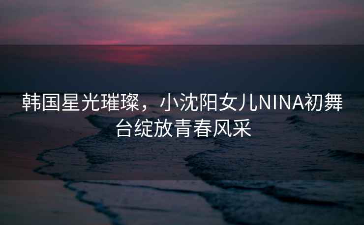 韓國星光璀璨，小沈陽女兒NINA初舞臺綻放青春風采