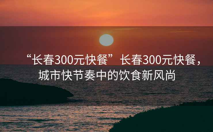 “長春300元快餐”長春300元快餐，城市快節(jié)奏中的飲食新風(fēng)尚