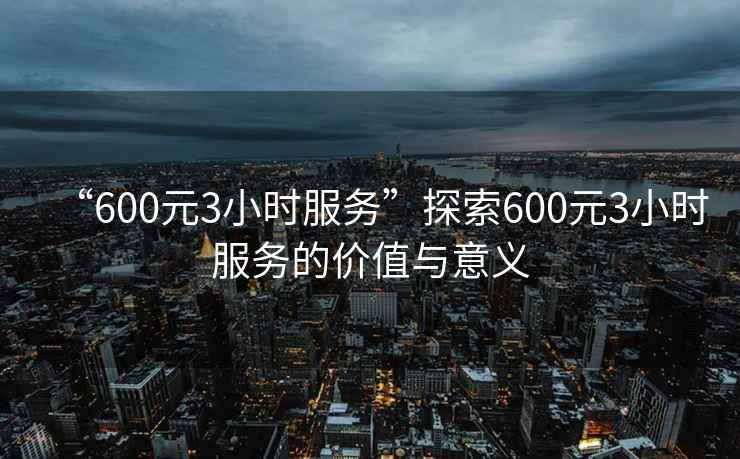 “600元3小時(shí)服務(wù)”探索600元3小時(shí)服務(wù)的價(jià)值與意義