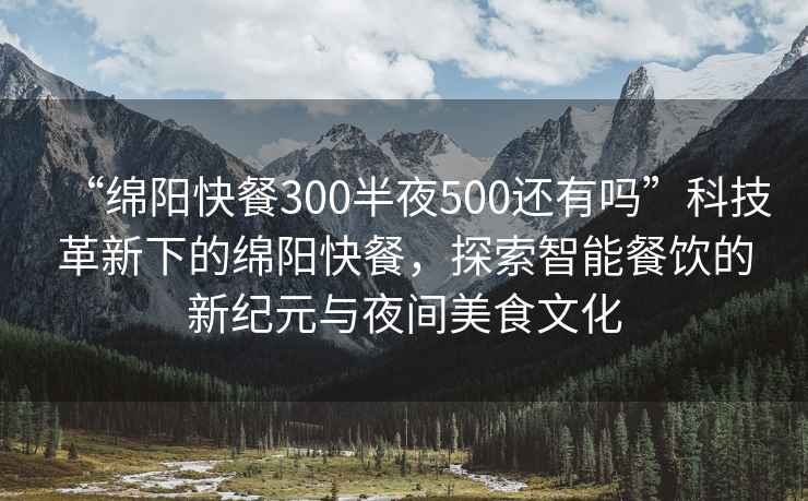 “綿陽快餐300半夜500還有嗎”科技革新下的綿陽快餐，探索智能餐飲的新紀元與夜間美食文化
