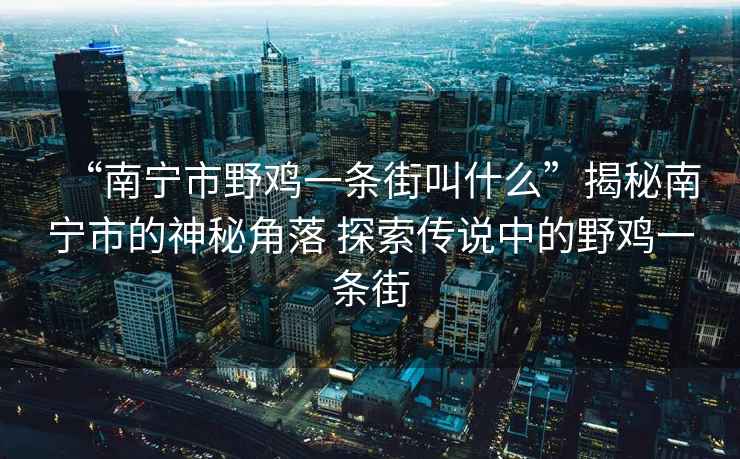 “南寧市野雞一條街叫什么”揭秘南寧市的神秘角落 探索傳說中的野雞一條街