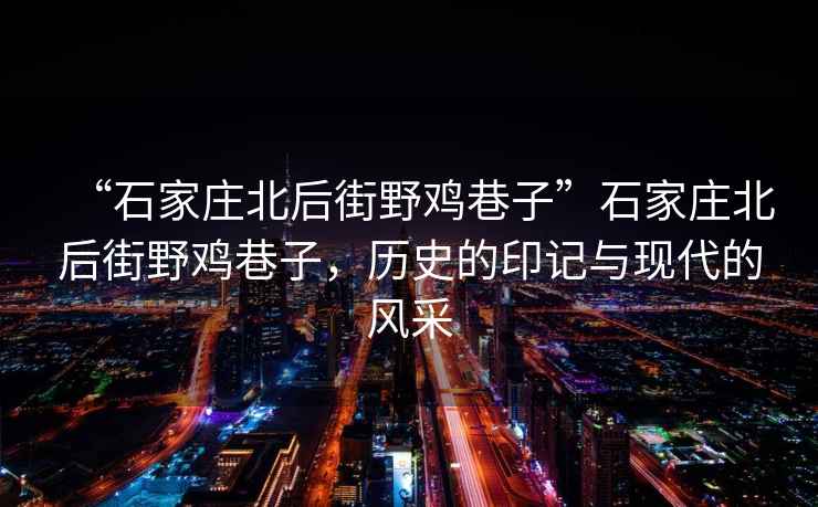 “石家莊北后街野雞巷子”石家莊北后街野雞巷子，歷史的印記與現(xiàn)代的風(fēng)采