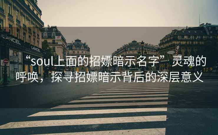 “soul上面的招嫖暗示名字”靈魂的呼喚，探尋招嫖暗示背后的深層意義
