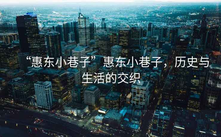 “惠東小巷子”惠東小巷子，歷史與生活的交織