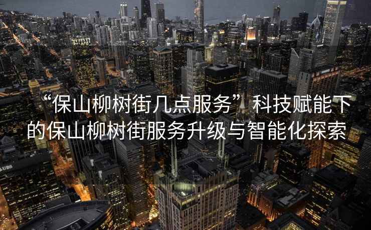 “保山柳樹街幾點服務”科技賦能下的保山柳樹街服務升級與智能化探索