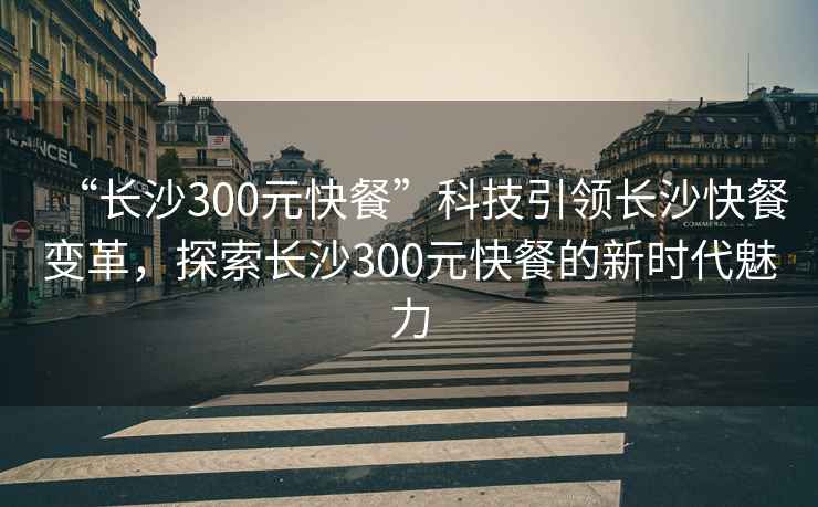 “長沙300元快餐”科技引領(lǐng)長沙快餐變革，探索長沙300元快餐的新時代魅力