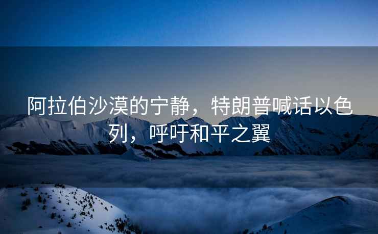 阿拉伯沙漠的寧?kù)o，特朗普喊話以色列，呼吁和平之翼