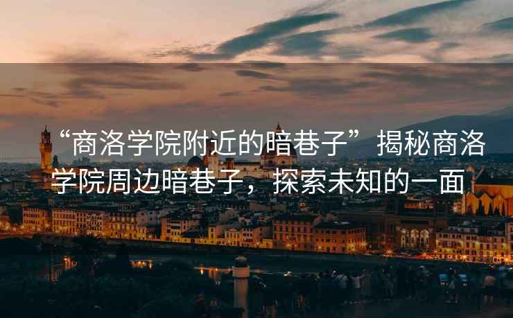 “商洛學(xué)院附近的暗巷子”揭秘商洛學(xué)院周邊暗巷子，探索未知的一面