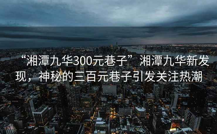 “湘潭九華300元巷子”湘潭九華新發(fā)現(xiàn)，神秘的三百元巷子引發(fā)關(guān)注熱潮