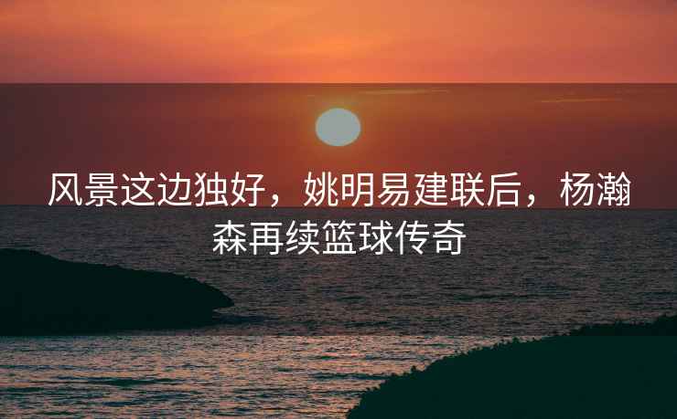 風(fēng)景這邊獨(dú)好，姚明易建聯(lián)后，楊瀚森再續(xù)籃球傳奇