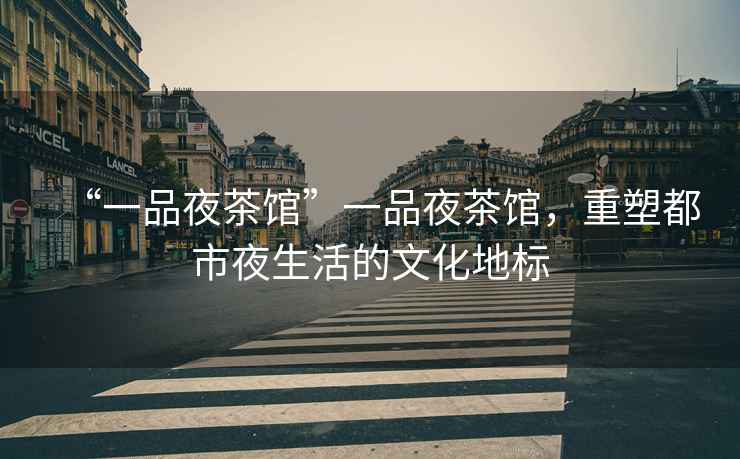 “一品夜茶館”一品夜茶館，重塑都市夜生活的文化地標(biāo)