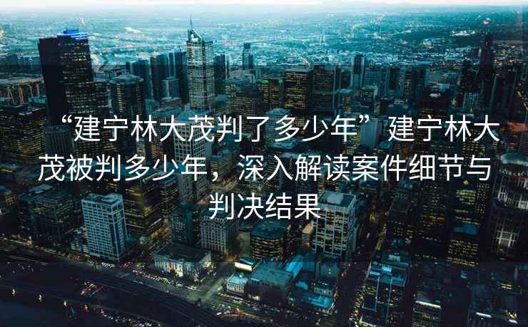“建寧林大茂判了多少年”建寧林大茂被判多少年，深入解讀案件細(xì)節(jié)與判決結(jié)果