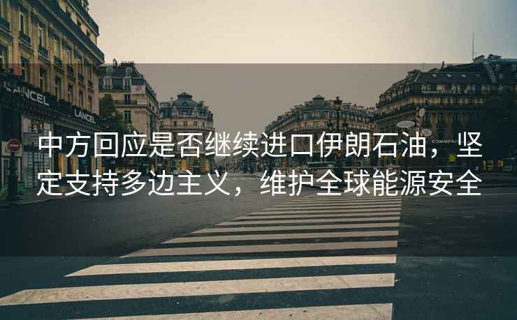中方回應是否繼續(xù)進口伊朗石油，堅定支持多邊主義，維護全球能源安全