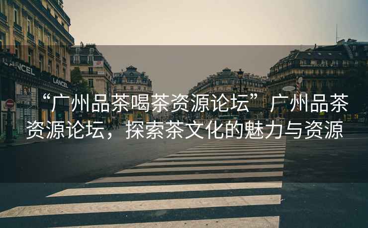 “廣州品茶喝茶資源論壇”廣州品茶資源論壇，探索茶文化的魅力與資源