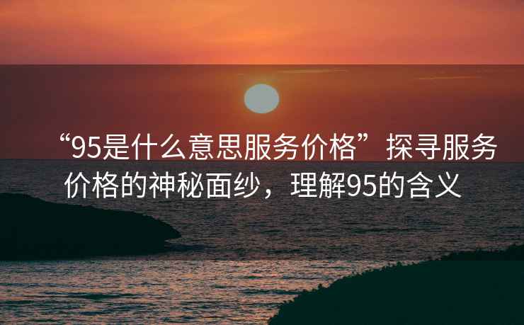 “95是什么意思服務(wù)價(jià)格”探尋服務(wù)價(jià)格的神秘面紗，理解95的含義