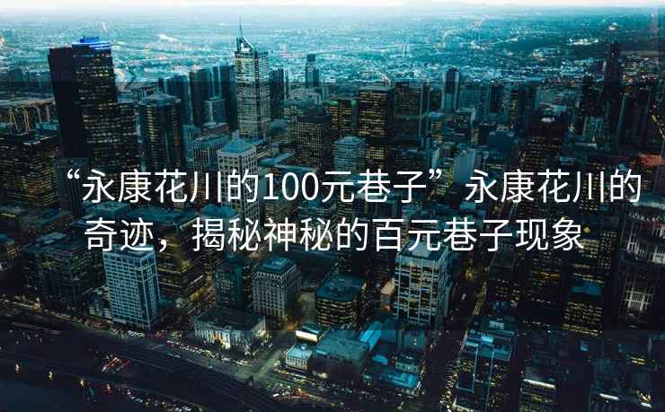 “永康花川的100元巷子”永康花川的奇跡，揭秘神秘的百元巷子現(xiàn)象