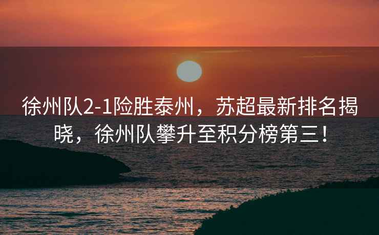 徐州隊2-1險勝泰州，蘇超最新排名揭曉，徐州隊攀升至積分榜第三！