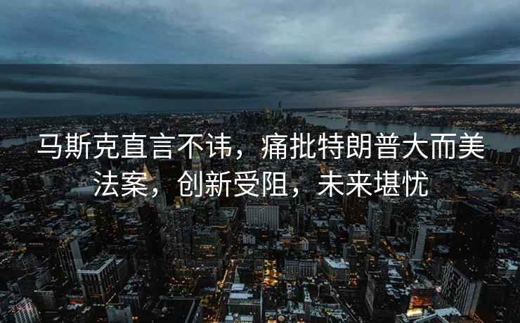 馬斯克直言不諱，痛批特朗普大而美法案，創(chuàng)新受阻，未來堪憂