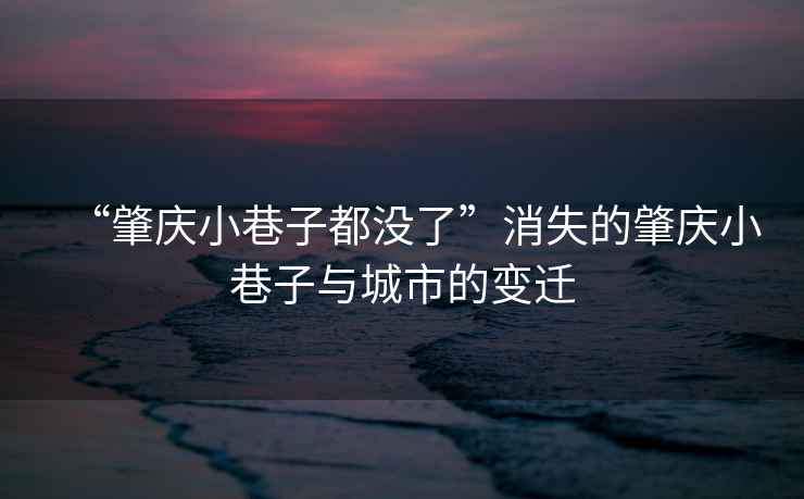 “肇慶小巷子都沒(méi)了”消失的肇慶小巷子與城市的變遷