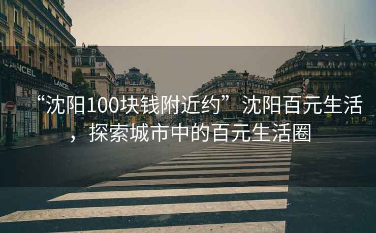 “沈陽(yáng)100塊錢附近約”沈陽(yáng)百元生活，探索城市中的百元生活圈