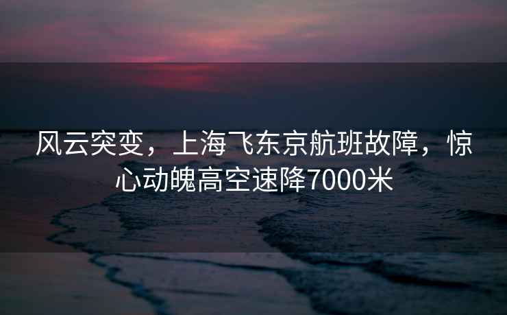 風(fēng)云突變，上海飛東京航班故障，驚心動魄高空速降7000米