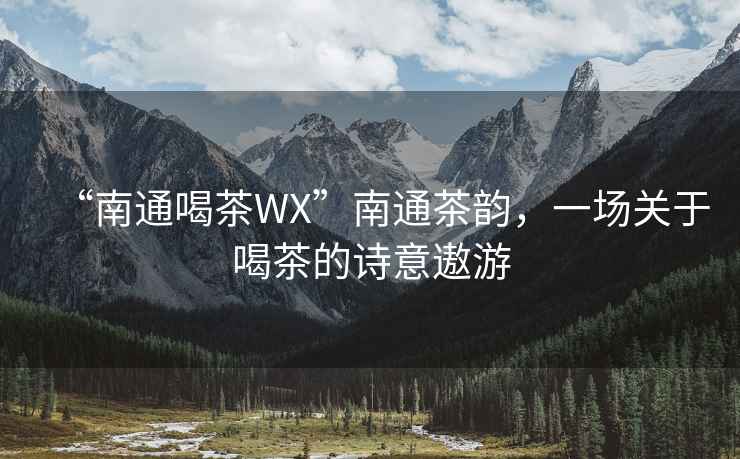 “南通喝茶WX”南通茶韻，一場關(guān)于喝茶的詩意遨游