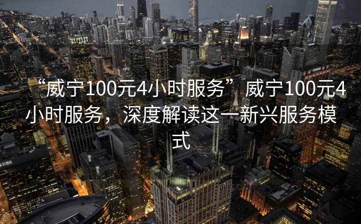 “威寧100元4小時(shí)服務(wù)”威寧100元4小時(shí)服務(wù)，深度解讀這一新興服務(wù)模式