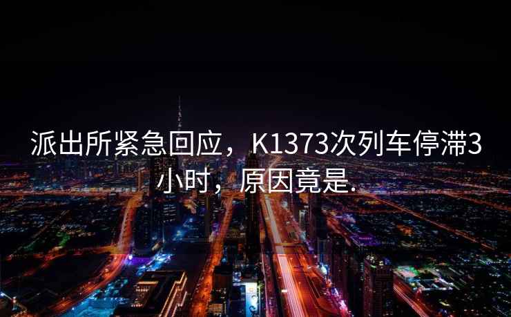 派出所緊急回應(yīng)，K1373次列車停滯3小時，原因竟是.