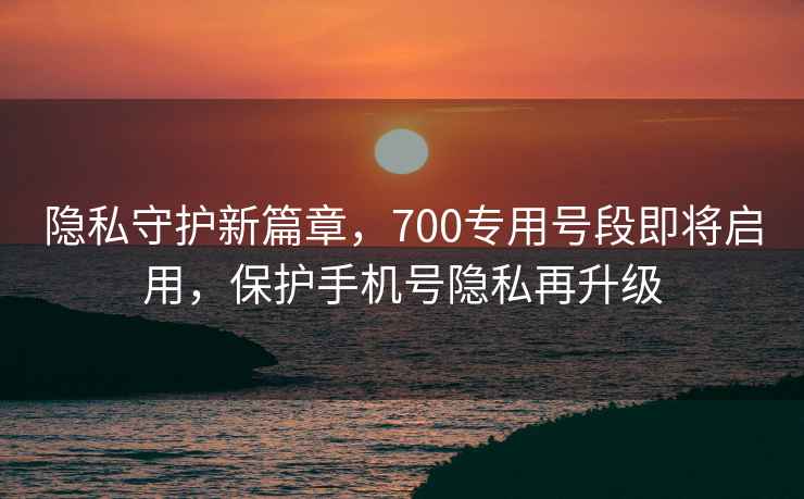 隱私守護新篇章，700專用號段即將啟用，保護手機號隱私再升級