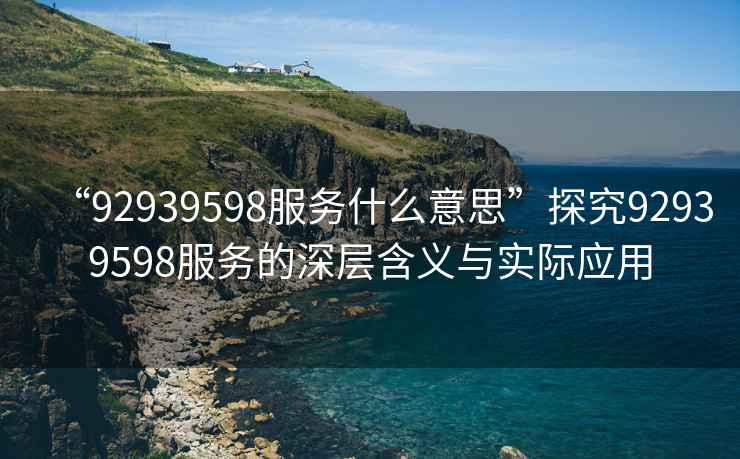 “92939598服務(wù)什么意思”探究92939598服務(wù)的深層含義與實(shí)際應(yīng)用