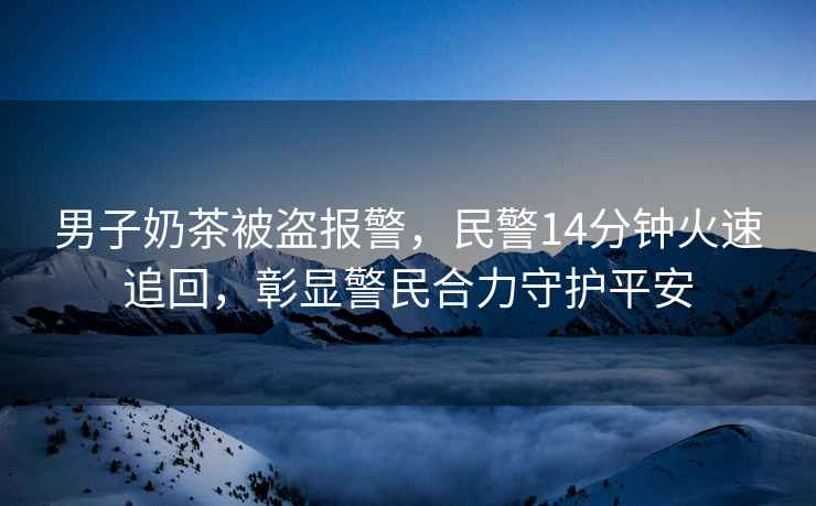 男子奶茶被盜報(bào)警，民警14分鐘火速追回，彰顯警民合力守護(hù)平安