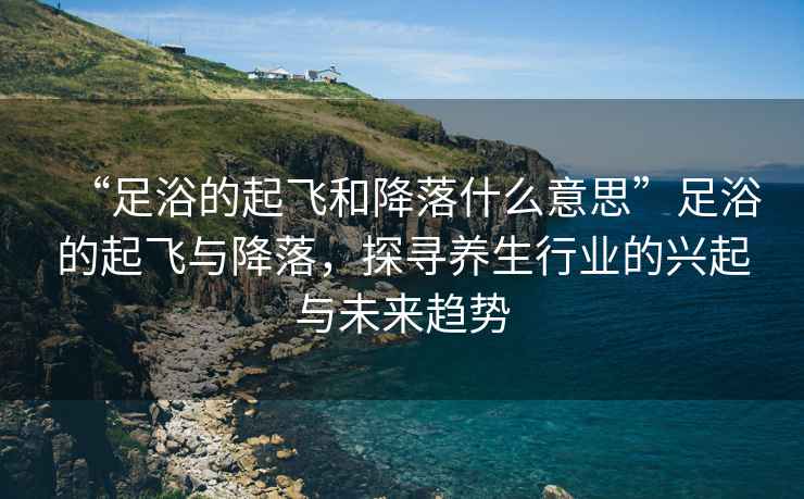 “足浴的起飛和降落什么意思”足浴的起飛與降落，探尋養(yǎng)生行業(yè)的興起與未來趨勢