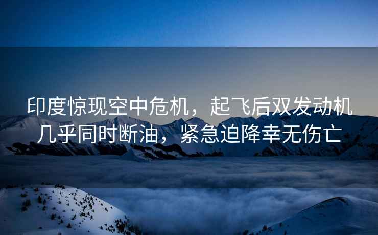 印度驚現(xiàn)空中危機，起飛后雙發(fā)動機幾乎同時斷油，緊急迫降幸無傷亡