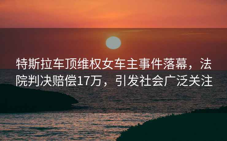 特斯拉車頂維權(quán)女車主事件落幕，法院判決賠償17萬，引發(fā)社會廣泛關(guān)注