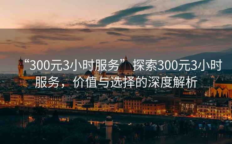 “300元3小時服務”探索300元3小時服務，價值與選擇的深度解析