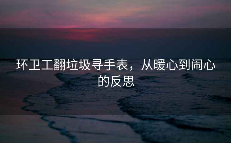環(huán)衛(wèi)工翻垃圾尋手表，從暖心到鬧心的反思