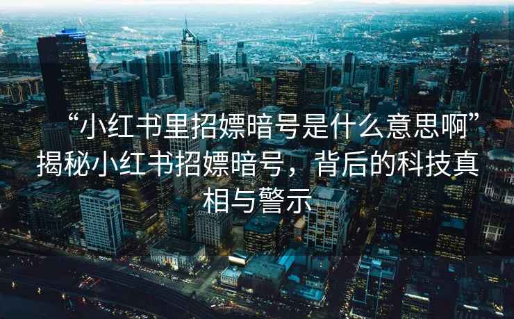 “小紅書里招嫖暗號是什么意思啊”揭秘小紅書招嫖暗號，背后的科技真相與警示