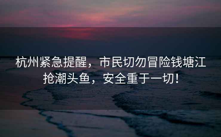 杭州緊急提醒，市民切勿冒險(xiǎn)錢塘江搶潮頭魚(yú)，安全重于一切！