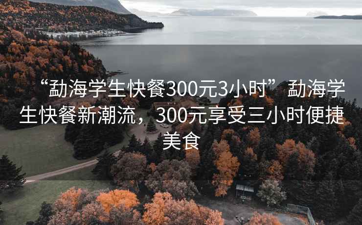 “勐海學(xué)生快餐300元3小時”勐海學(xué)生快餐新潮流，300元享受三小時便捷美食