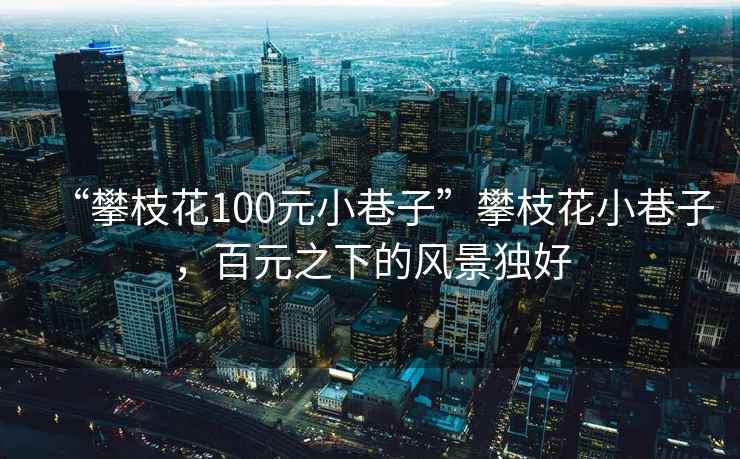 “攀枝花100元小巷子”攀枝花小巷子，百元之下的風(fēng)景獨(dú)好