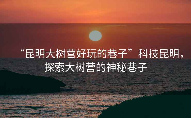 “昆明大樹營好玩的巷子”科技昆明，探索大樹營的神秘巷子