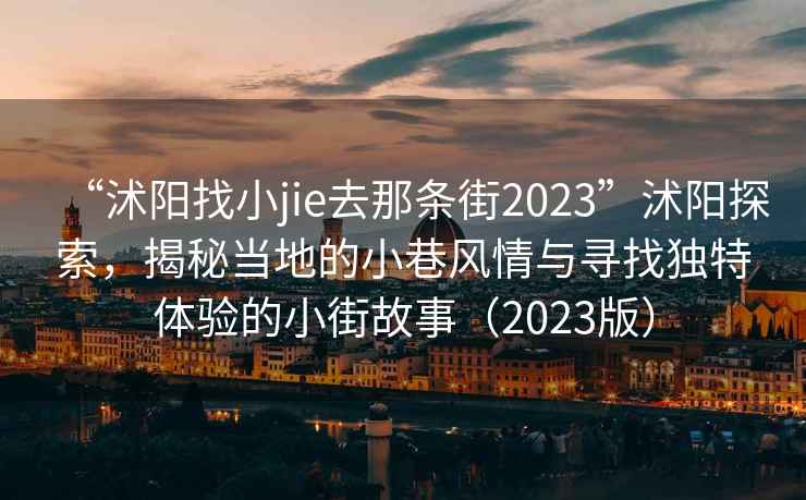 “沭陽(yáng)找小jie去那條街2023”沭陽(yáng)探索，揭秘當(dāng)?shù)氐男∠镲L(fēng)情與尋找獨(dú)特體驗(yàn)的小街故事（2023版）