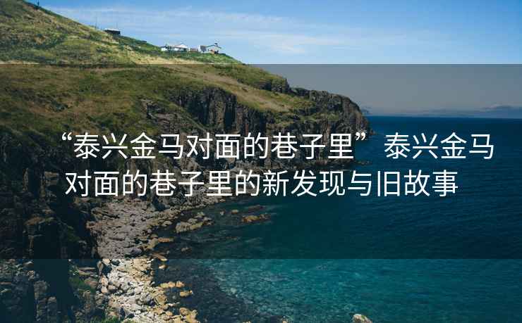 “泰興金馬對面的巷子里”泰興金馬對面的巷子里的新發(fā)現(xiàn)與舊故事