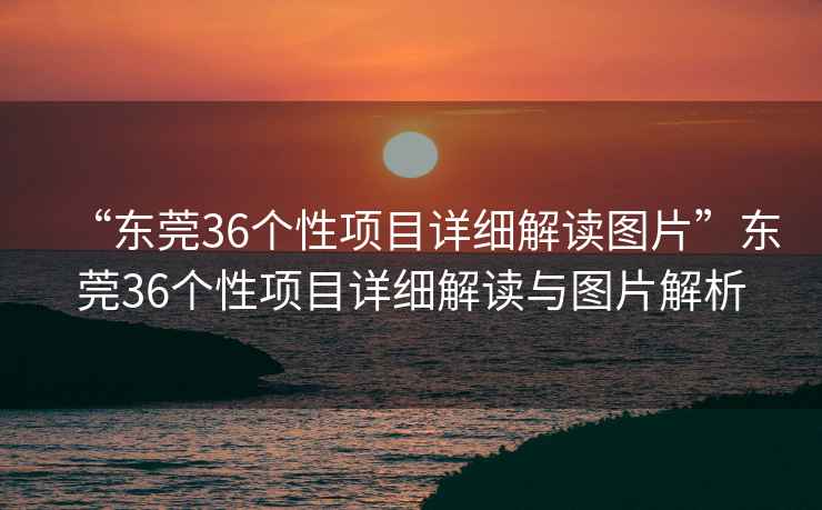“東莞36個性項目詳細解讀圖片”東莞36個性項目詳細解讀與圖片解析