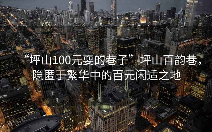 “坪山100元耍的巷子”坪山百韻巷，隱匿于繁華中的百元閑適之地