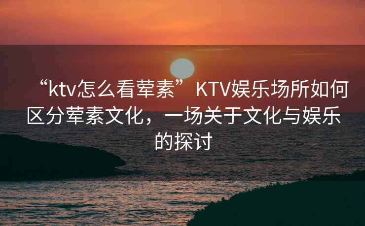 “ktv怎么看葷素”KTV娛樂(lè)場(chǎng)所如何區(qū)分葷素文化，一場(chǎng)關(guān)于文化與娛樂(lè)的探討